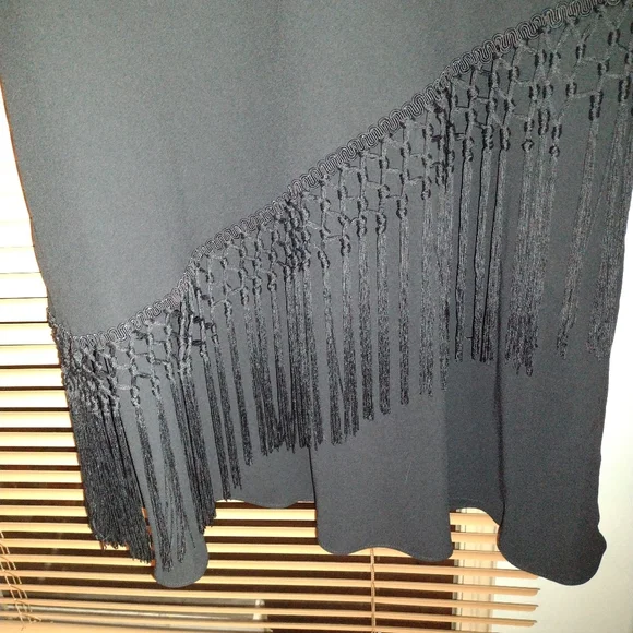 Ladies nwt really nice black dress with fringe size 8 p - Picture 5 of 5